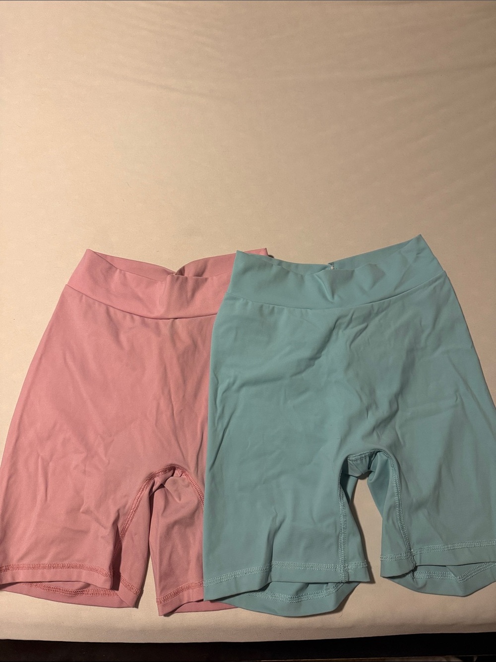 Pink and Blue Scrunch Biker Shorts